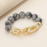 Beaded Bracelet: Gold/Gray