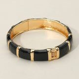 Bamboo Hinged Bangle: Black