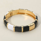 Bamboo Hinged Bangle: Black