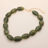 Resin Pebble Necklace: Gray