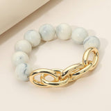 Beaded Bracelet: Gold/Gray