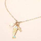 Pearl Fish Charm White