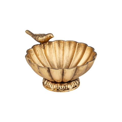 Gold bird bath trinket tray