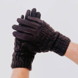 3 in 1 Cable Knit Gloves: Navy