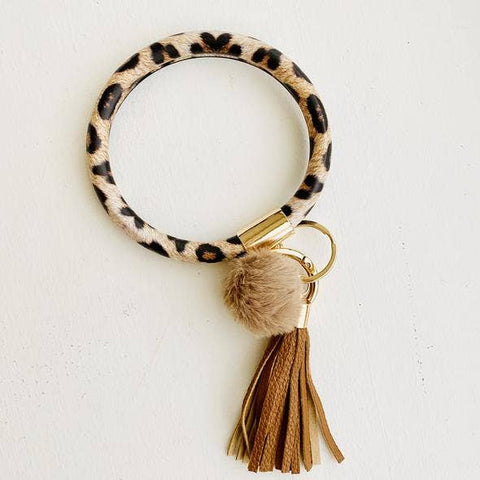 Bangle Key Chain Pom Leopard