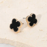 Quat Stud Earrings: Brwn