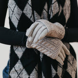 3 in 1 Cable Knit Gloves: Eggplant