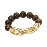 Beaded Bracelet: Gold/Gray