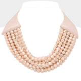 Multi Layer Necklace: Blk/Diam