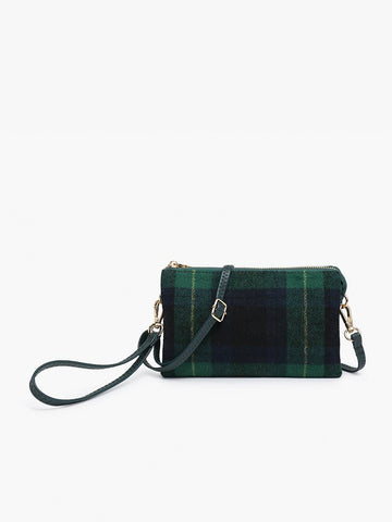 Riley Plaid Crossbody: Green