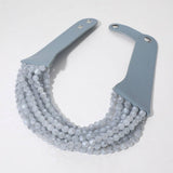 Multi Layer Necklace: Blk/Diam