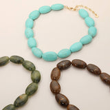 Resin Pebble Necklace: Gray
