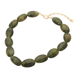 Resin Pebble Necklace: Gray