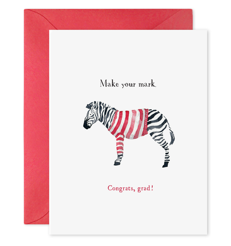 Zebra Grad Card