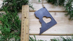Washington D.C. Ornament with heart made from recycled steel