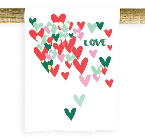 Love Cascading Valentine Hearts Towel