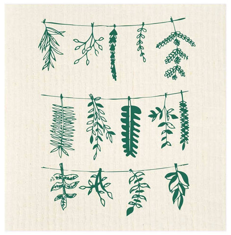 Hanging Herbs Clothesline Swedish Dishcloth