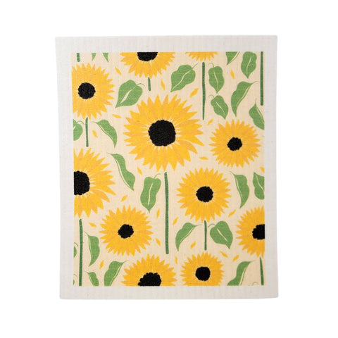 Sunflower Patterned Swedish Dishcloths - Swedish Towels