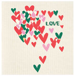 Love Cascading Valentine Hearts Swedish Dishcloth