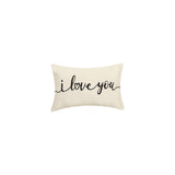 I Love You Embroidered Velvet Pillow