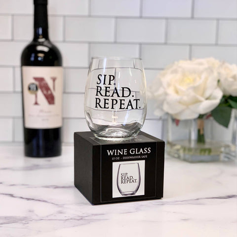 Sip. Read. Repeat. Glass
