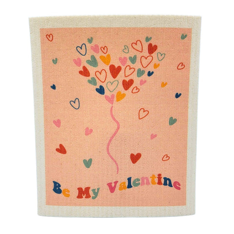 Be My Valentine Heart Swedish Dishcloth - Valentines Day
