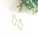 Diamond Shape Delicate Earring - Goldtone