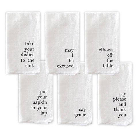 Manners Napkin Set Of 6