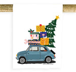 Christmas Fiat With Tree Towel