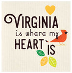 Virginia Is Where My Heart Is Swedish Dishcloth