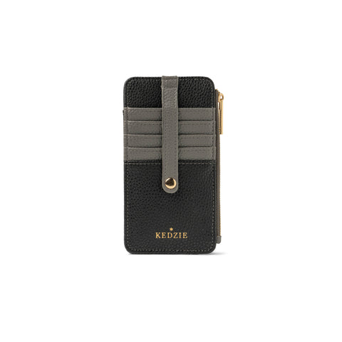 Kedzie Zippered Wallet: Black