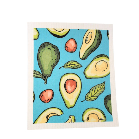 Patterned Teal Avocado Kitchen Swedish Dish Towels