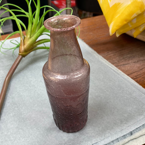 Purple Glass Vase, 2-1/2” Rnd x 6-1/2”H